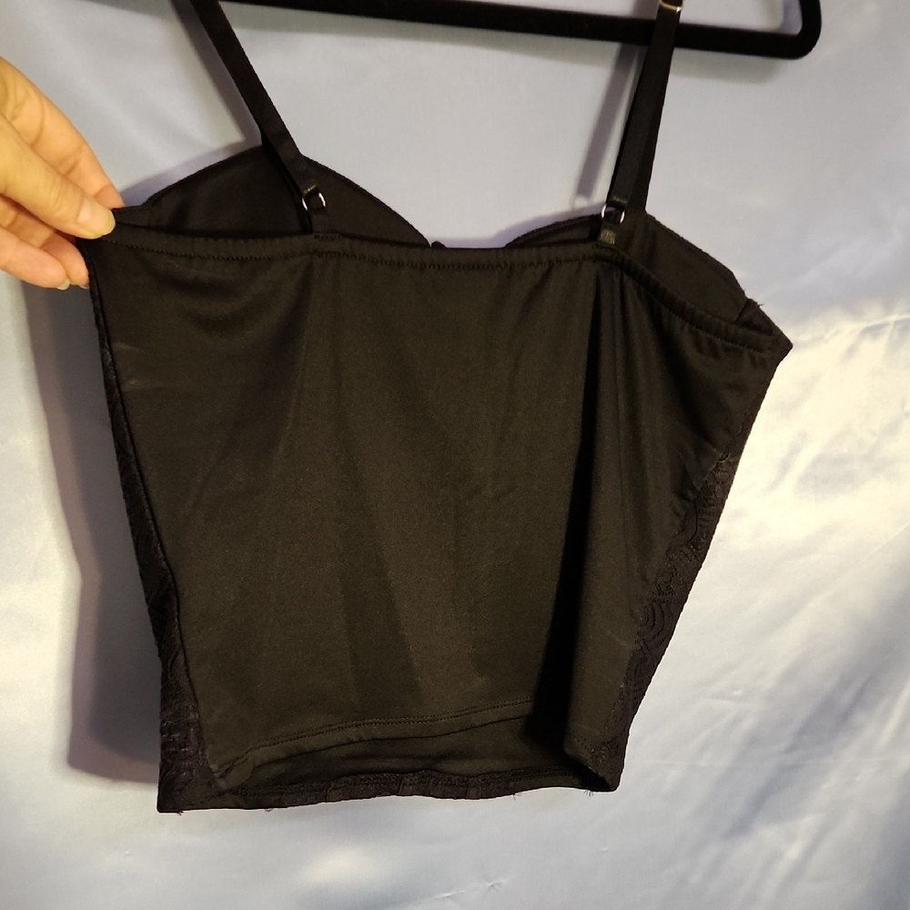 NWOT Sexy Black Bustier Cami With Lace Size 8/10 - Picture 7 of 7